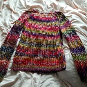 XS Anthropologie Rainbow Knit Sweater